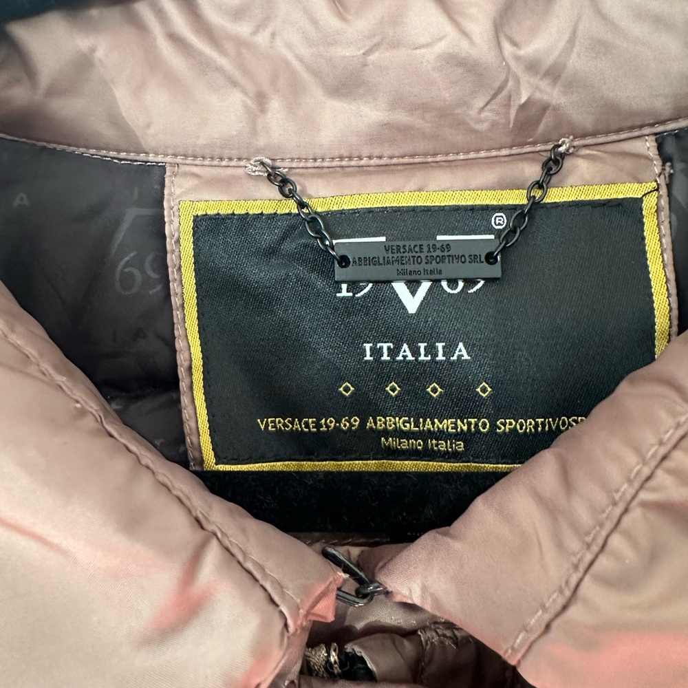 Versace 19.69 Italia Quilted Puffer Jacket Brown Designer Lightweight Coat Women - Picture 7 of 11